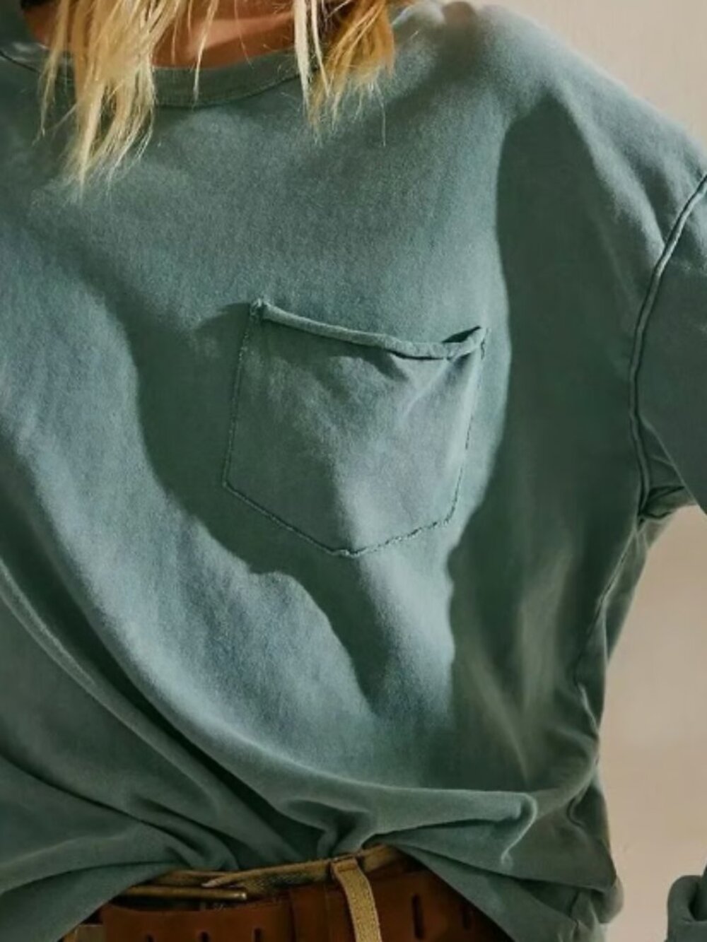 WE THE FREE PEOPLE FADE INTO YOU SLOUCHY OVERSIZED TEE TOP SAGE SEA GREEN M